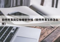 软件开发岗位有哪些挣钱（软件开发工作怎么样）